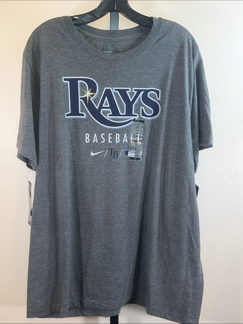 Nike Gray Tampa Bay Rays Short-Sleeve Baseball Tee Sz XL NWT